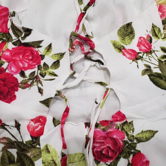 White Floral Romper - Picture 2 of 5